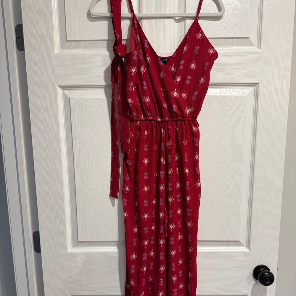 Red Floral Jumpsuit